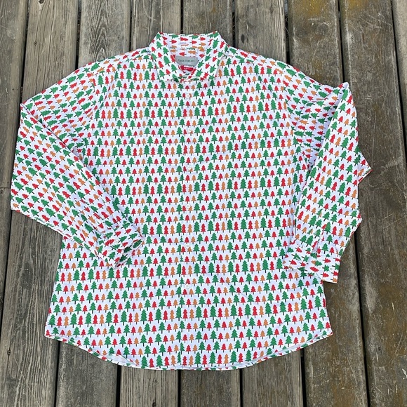 NWOT Flash Threads Holiday Christmas Button Up Shirt - Picture 1 of 8